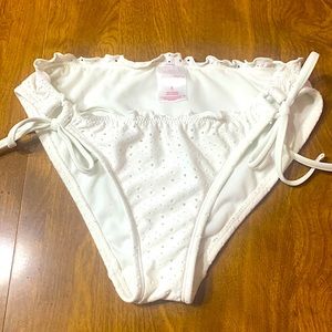 White cute bikini bottoms adjustable true to size